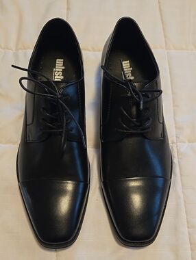 Kenneth Cole Production Unlisted Black Cap-Toe Lace-Up Oxfords Size 12